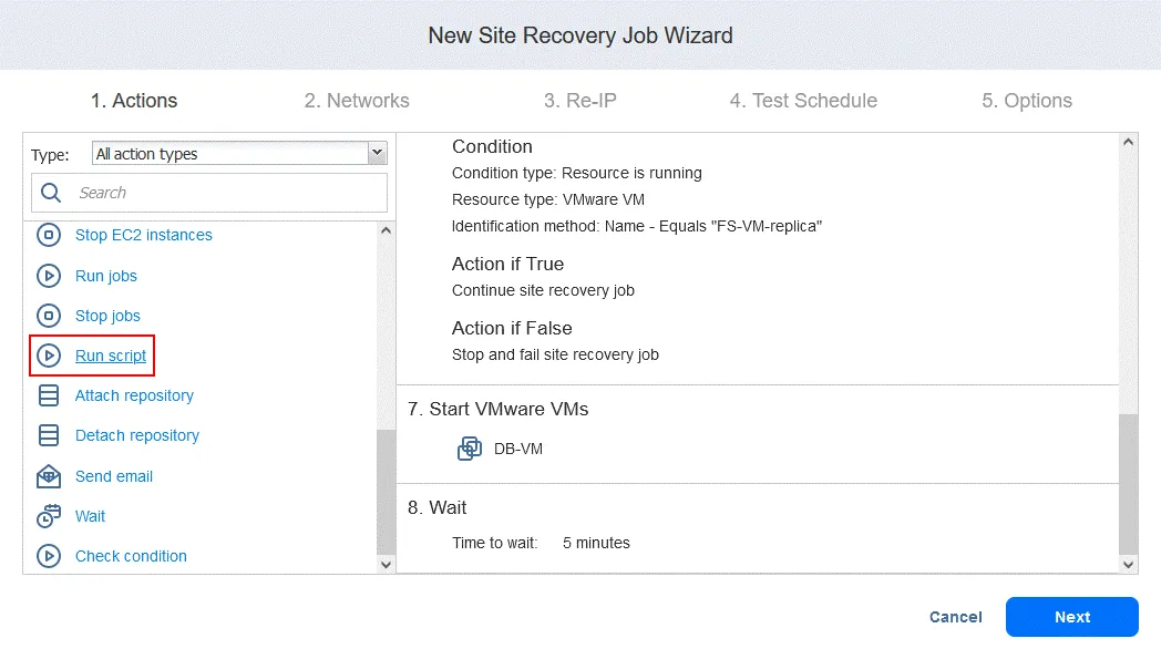 Adding the Run script action