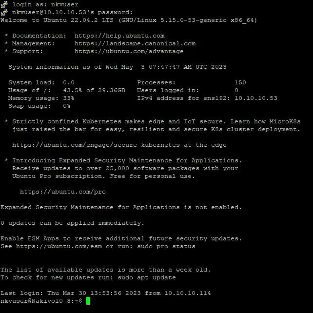 Managing a virtual appliance using the remote SSH access