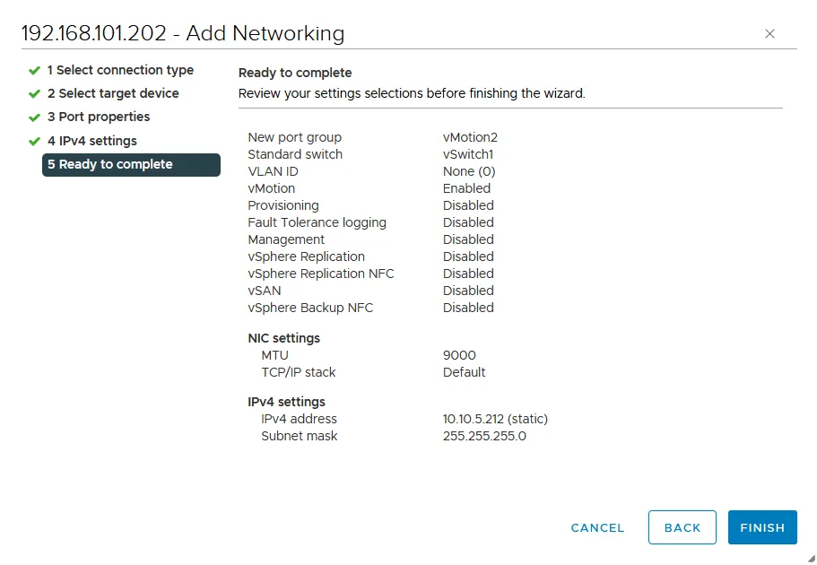 Checking the configuration summary