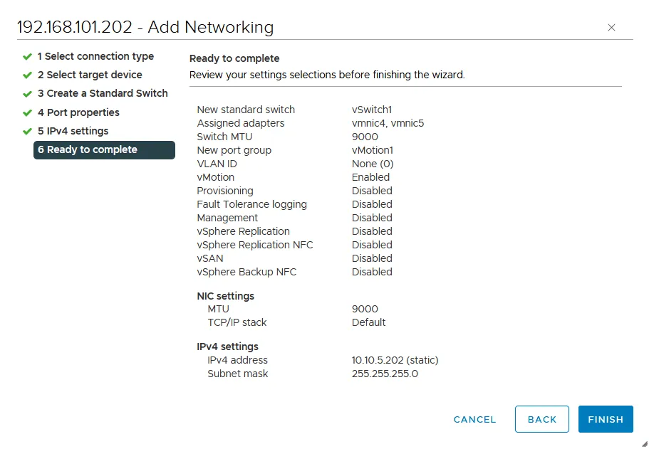 How to configure vMotion on ESX hosts – checking the configuration
