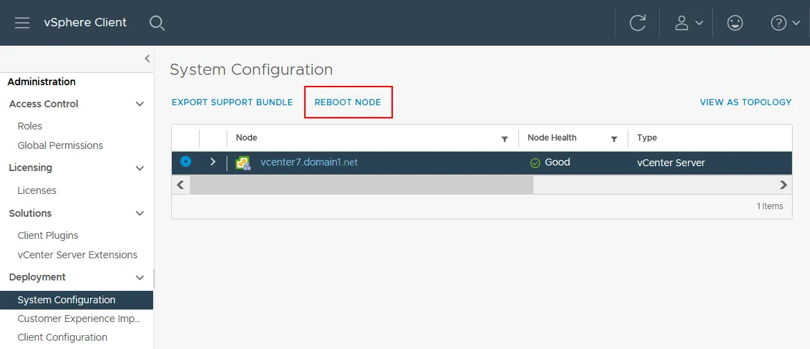 VCSA reboot is required to join vCenter to domain