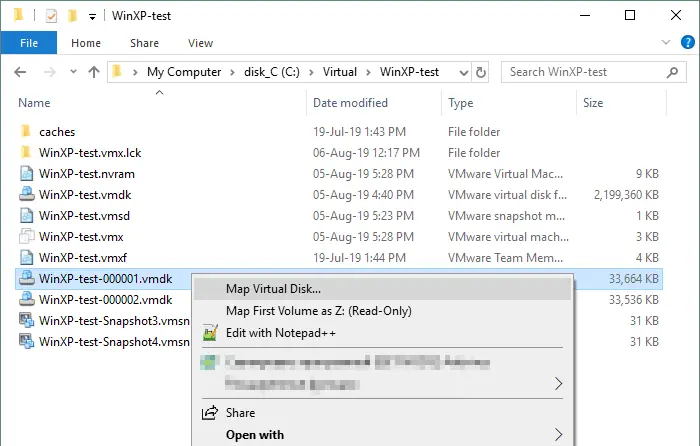 An easy method to map a vmdk virtual disk in Windows