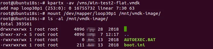 Using kpartx to mount vmdk images in Linux