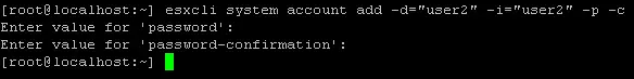 Using ESXCLI to add a new user in ESXi