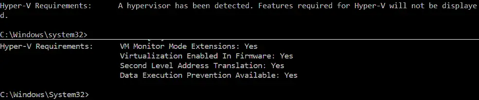 Checking the Hyper-V installation status in Windows