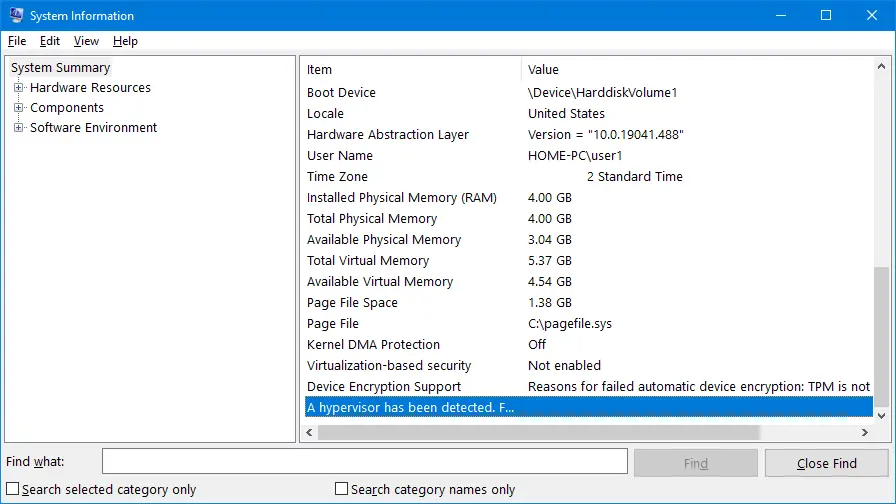 Hyper-V is installed in Windows