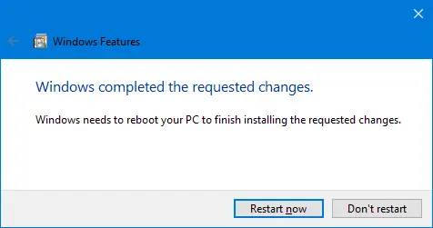 Hyper-V Windows 10 uninstallation - restarting Windows