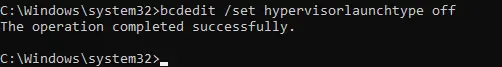 Windows 10 disable Hyper-V - using the command line bcdedit tool
