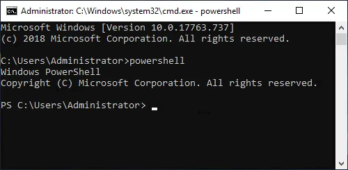 How to run PowerShell in Windows command prompt
