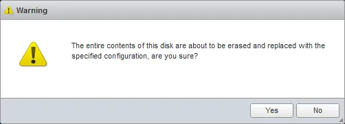 Erasing data on a disk to create a datastore