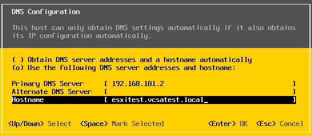 VMware ESXi change hostname