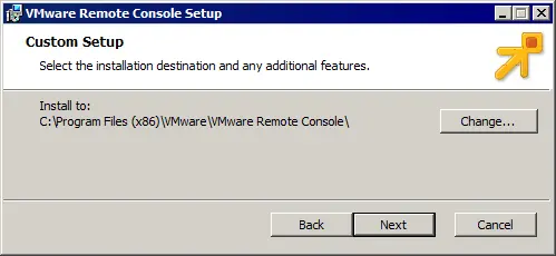 Selecting the installation directory