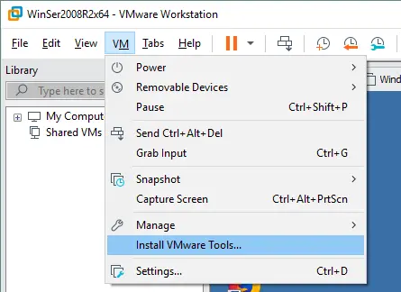 Install VMware Tools on a VM managed in VMware Workstation