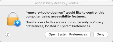 The vmware-tools-daemon is blocked