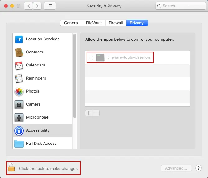 Unblock the vmware-tools-daemon