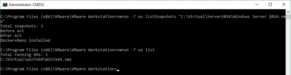 Using VMware CLI (vmrun) for VMware Workstation Pro