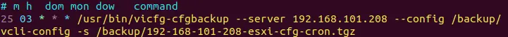 Automating ESXi config backup by using crontab