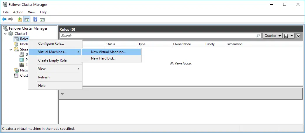 Creating a new VM
